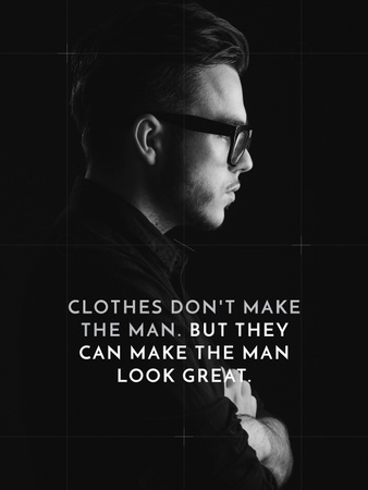 Businessman Wearing Suit in Black and White Poster US – шаблон для дизайну