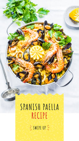 Spanish Paella dish Instagram Story Design Template