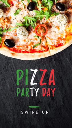 Designvorlage Pizza Party Day celebrating food für Instagram Story