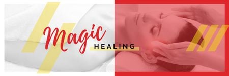 Ontwerpsjabloon van Email header van Woman Relaxing at Massage Salon