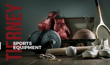 Sports equipment Sale Offer Business card Design Template