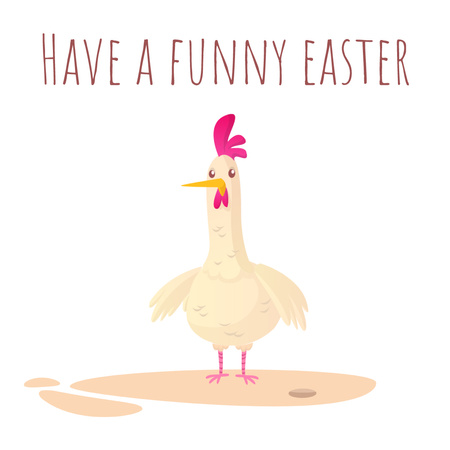 Chicken laying Easter egg Animated Post tervezősablon
