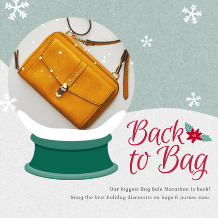 Template di design Holidays Discount wih Stylish Purse in Yellow Animated Post
