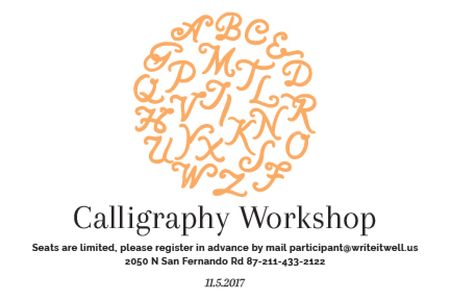 Modèle de visuel Calligraphy workshop Annoucement - Gift Certificate