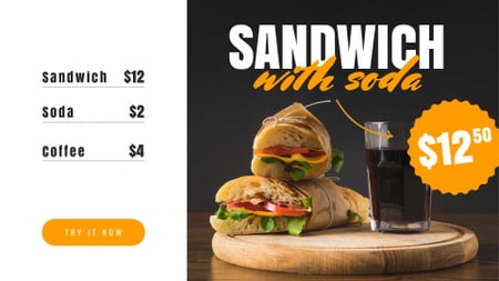 Fast Food Offer with Sandwiches Full HD video Modelo de Design