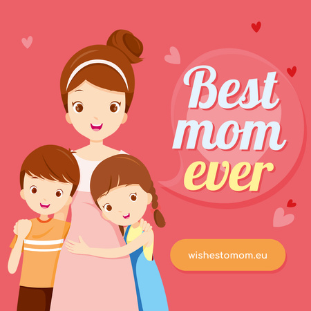 Platilla de diseño Mother hugging kids on Mother's Day Instagram