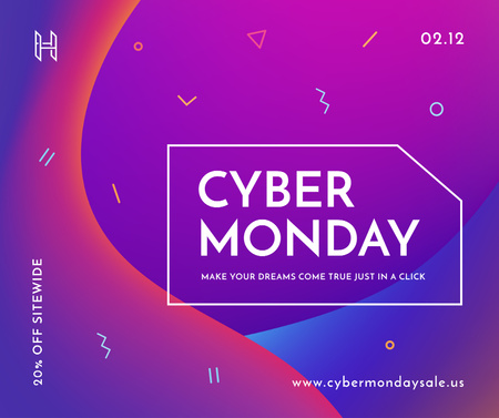 Ontwerpsjabloon van Facebook van Cyber Monday sale announcement