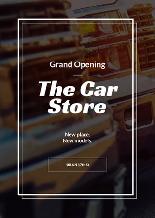 Car store grand opening announcement Flayer Design Template