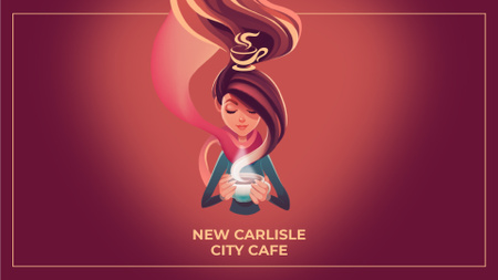 Modèle de visuel Cafe Promotion Woman with Hot Cup in Red - Full HD video