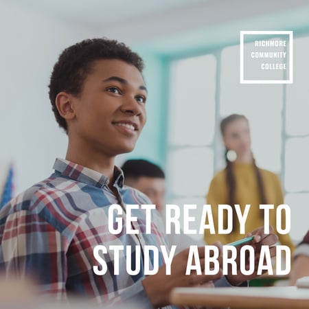 Abroad Education Program Students in Classroom Instagram Design Template