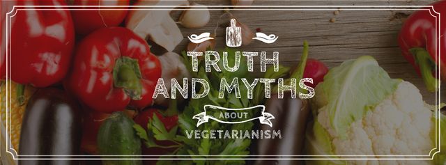 Vegetarian Food Vegetables on Wooden Table Facebook cover Tasarım Şablonu