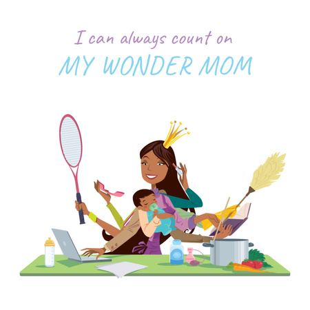 Platilla de diseño Multitasking wonder mom with baby Animated Post