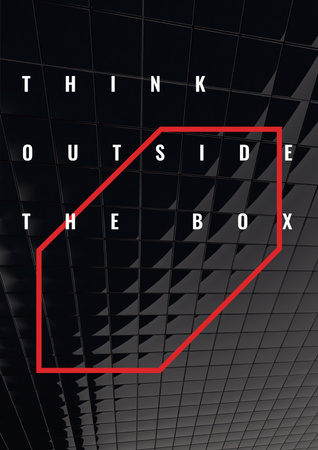Think outside the box citation Poster Modelo de Design
