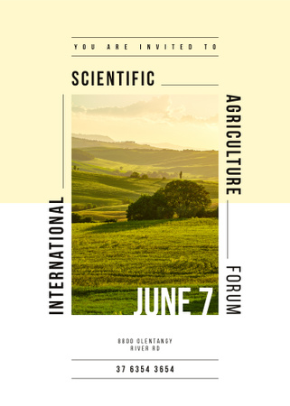 Agriculture forum announcement on Valley landscape Invitation – шаблон для дизайна