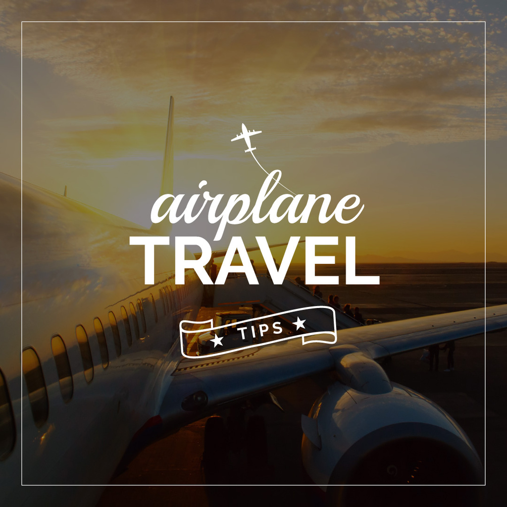 Airplane travel tips poster Instagram Modelo de Design