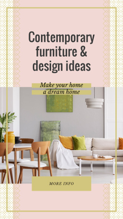 Cozy interior in light colors Instagram Story Modelo de Design
