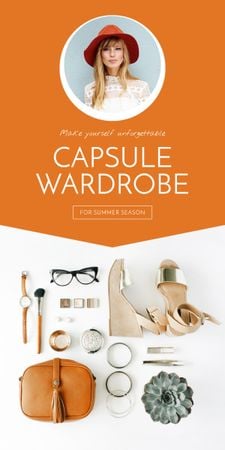 Capsule Wardrobe Flat Lay in Beige Graphic – шаблон для дизайну