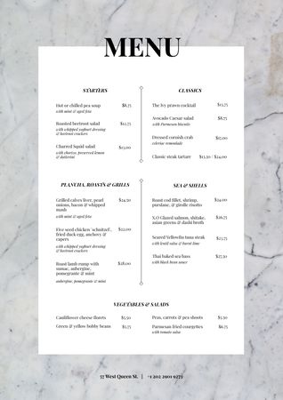 Restaurant tasty meal list Menu – шаблон для дизайну