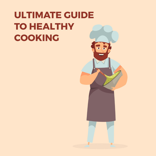 Chef cooking meal Animated Post Modelo de Design
