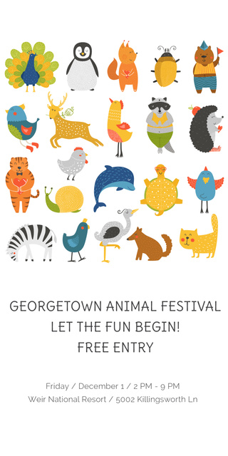 Modèle de visuel Georgetown Animal Festival - Graphic