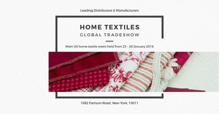 Designvorlage Home Textiles Global Tradeshow with Patterned Fabric für Facebook AD