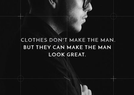 Plantilla de diseño de Citation about a man clothes Postcard 