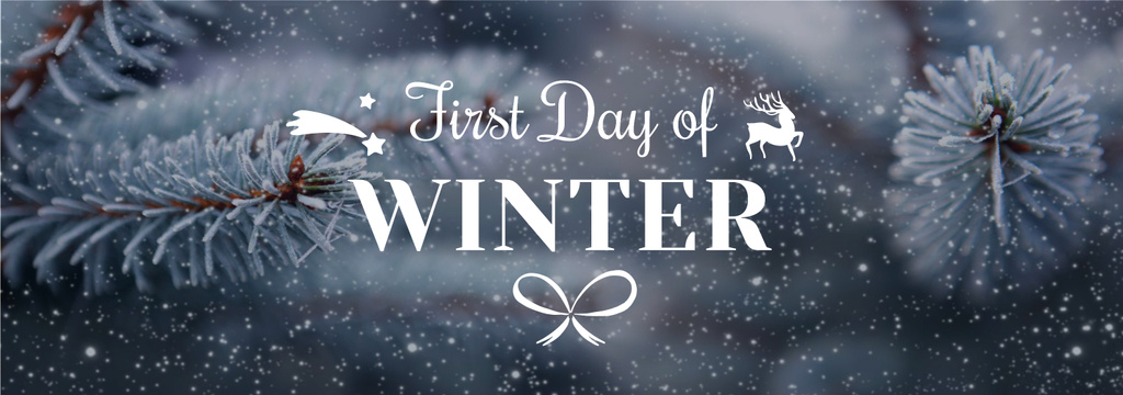 First Day of Winter Greeting Frozen Fir Tumblr – шаблон для дизайна