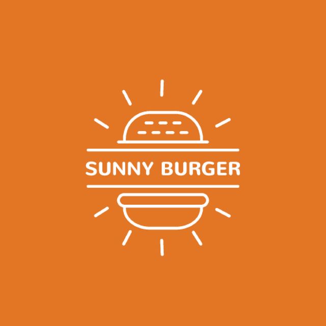 Fast Food Ad with Burger in Orange Animated Logo Design Template