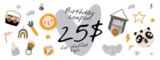 Birthday Offer With Cute Toys Coupons