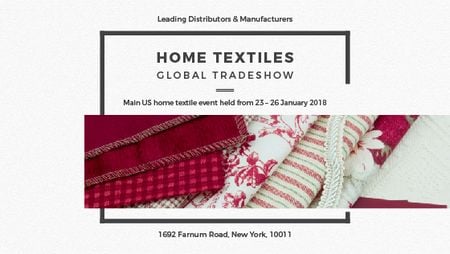 Home Textiles Event Announcement in Red Title Design Template