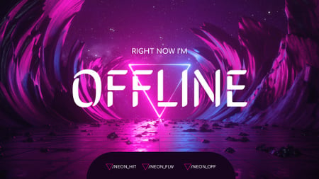 シュールな空間でのゲームストリーム広告 Twitch Offline Bannerデザインテンプレート