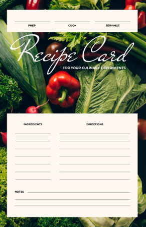 Ontwerpsjabloon van Recipe Card van Fresh Raw Vegetables
