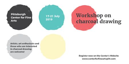 Workshop on Charcoal drawing Announcement Twitter – шаблон для дизайну