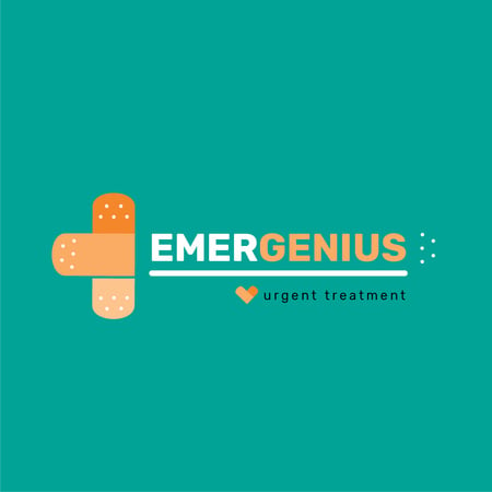 Emergency Treatment Band Aid Cross Logo Tasarım Şablonu