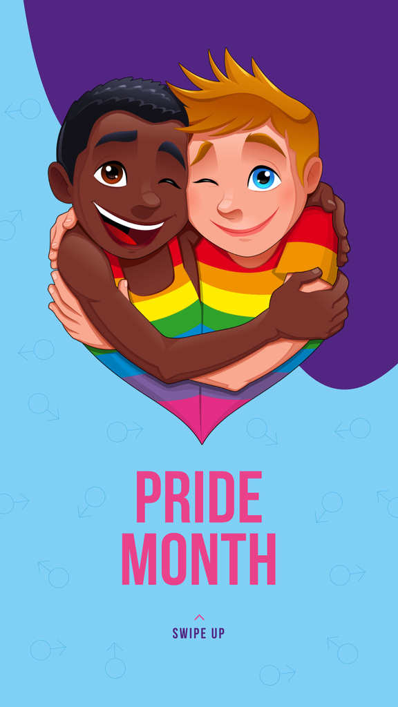 Pride Month with LGBT couple hugging Online Instagram Story Template ...