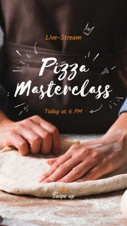 élő közvetítés pizza masterclass hirdetés Instagram Story tervezősablon