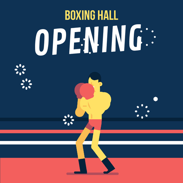 Man Boxing on Ring Animated Post Modelo de Design