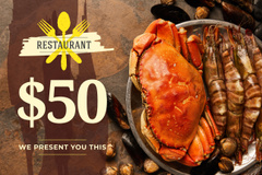 Restaurant Offer with Seafood on Plate