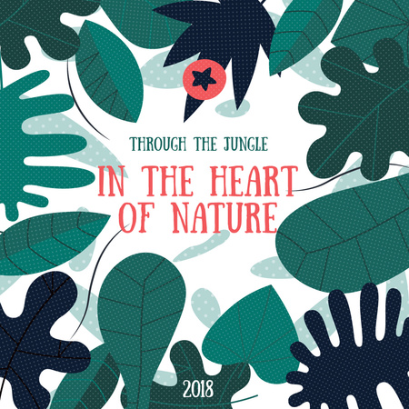 Designvorlage Jungle nature Illustration für Instagram