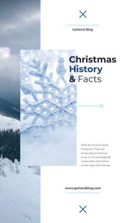 Plantilla de diseño de Snowflake and mountains view on Christmas Instagram Story 