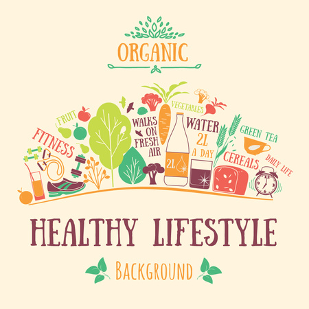 Plantilla de diseño de Concepto de estilo de vida saludable Instagram 