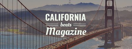 Plantilla de diseño de California Golden Gate view Facebook cover 