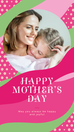 Happy mother with her daughter on Mother's Day Instagram Story Design Template