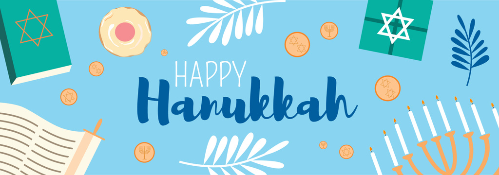 Ontwerpsjabloon van Tumblr van Happy Hanukkah greeting card 