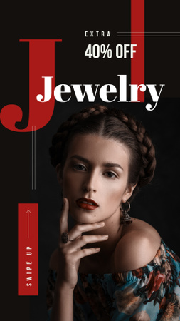 Plantilla de diseño de Jewelry Sale Young stylish woman Instagram Story 