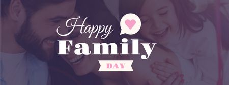 Happy Family day Greeting Facebook cover Design Template