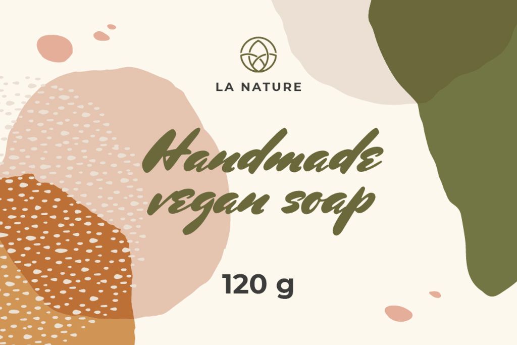 Handmade Soap on watercolor pattern Label – шаблон для дизайну