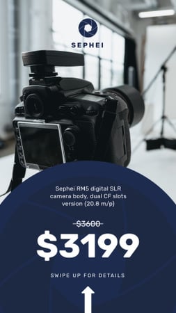 Photography equipment in studio Instagram Story Šablona návrhu