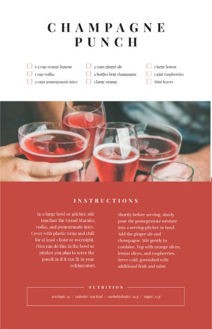 People Toasting with red Punch Recipe Card – шаблон для дизайну