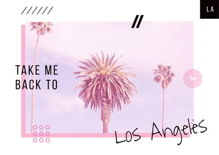 Ontwerpsjabloon van Postcard van Los Angeles city palms